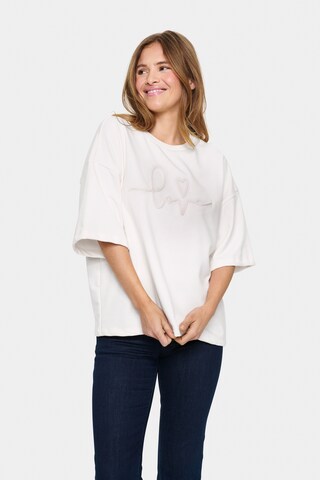 SAINT TROPEZ Sweatshirt 'Janeke' in White: front