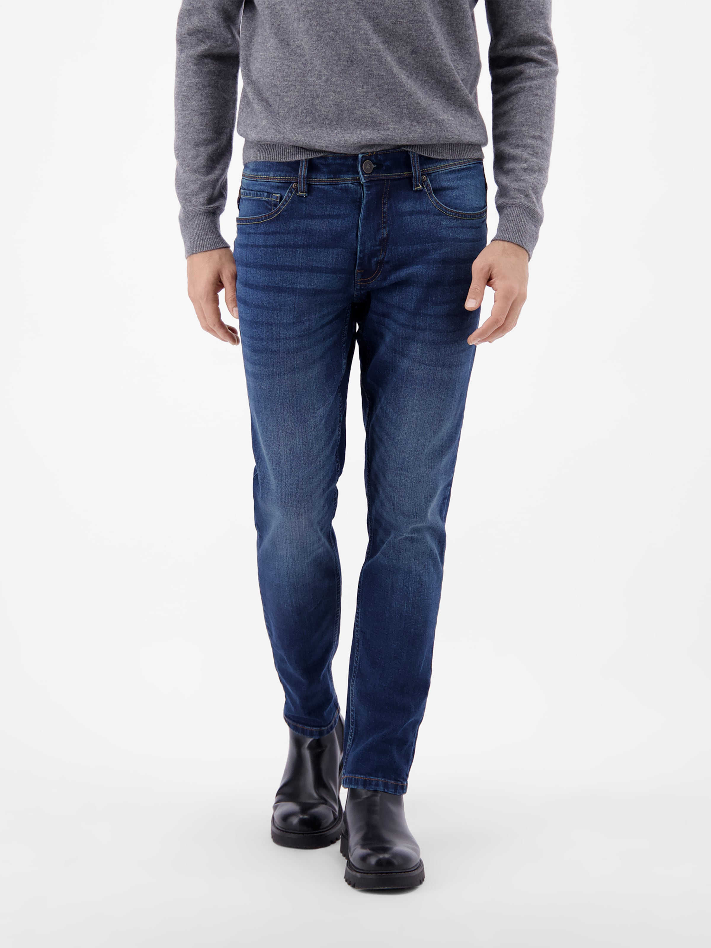 Coupe slim Jean ' CONLIN ' LERROS en bleu : devant