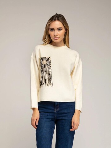 Tantra - Jersey 'Jersey de punto con bolsillo  y  detalle de crochet (BEIGE)' en beige