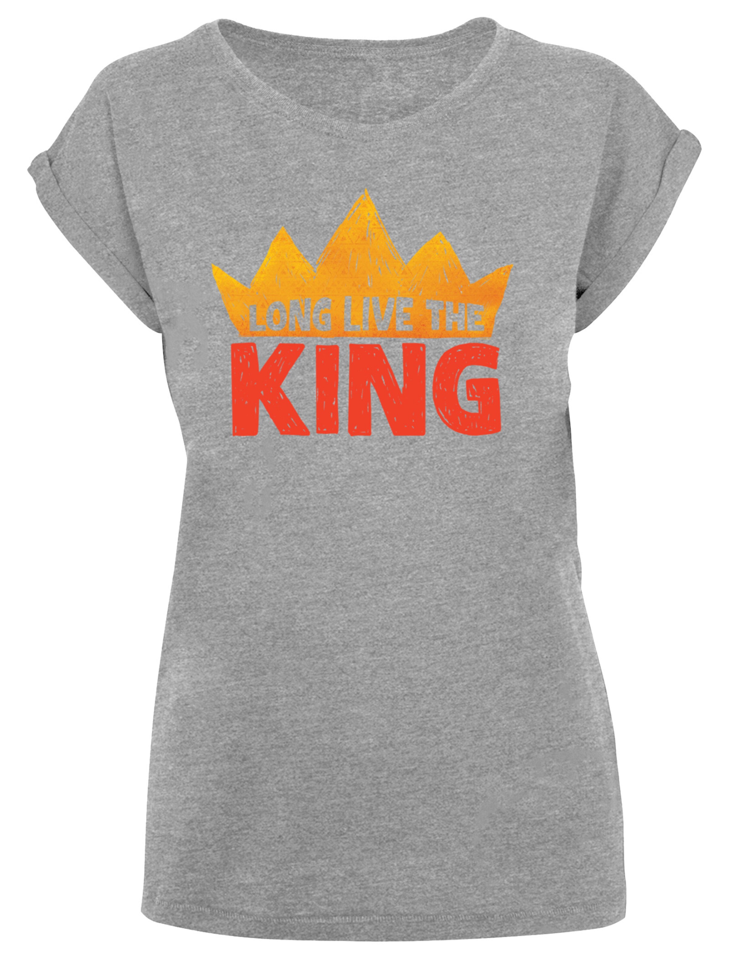 F4NT4STIC T-Shirt 'Disney König Der Löwen Movie Long Live The King' in Grau: Vorderseite