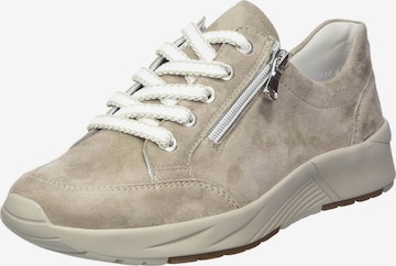 SEMLER Athletic Lace-Up Shoes in Beige: front