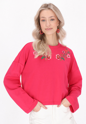 Sweat-shirt 'Boho' IZIA en rose : devant