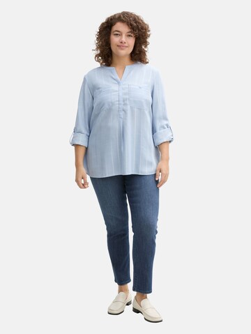 Tom Tailor Women + Bluse in Blau