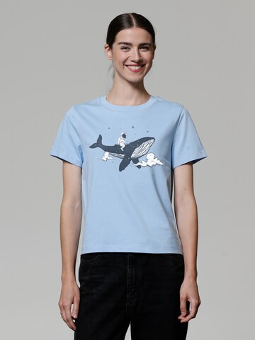 Watapparel Shirt ' Spacewhale ' in Blauw: voorkant