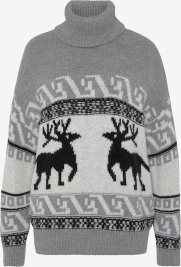 VIVANCE Pullover in grau / schwarz / weiß, Produktansicht