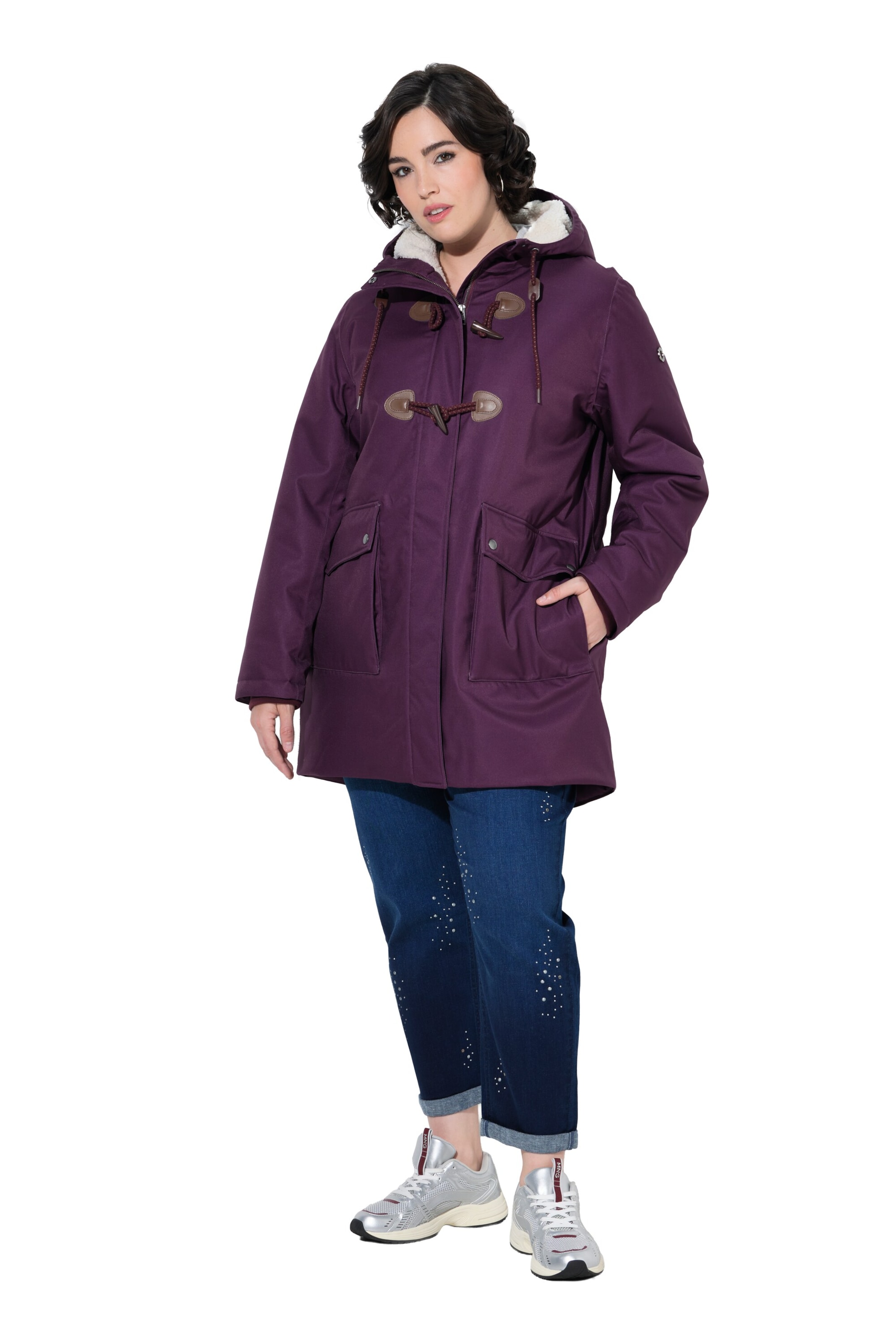 Ulla Popken Weatherproof jacket in Red: front