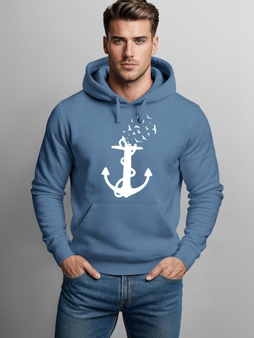 Neverless Sweatshirt 'Anker Vögel' in Blue