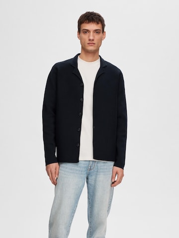 SELECTED HOMME Knit Cardigan 'MILO' in Blue: front