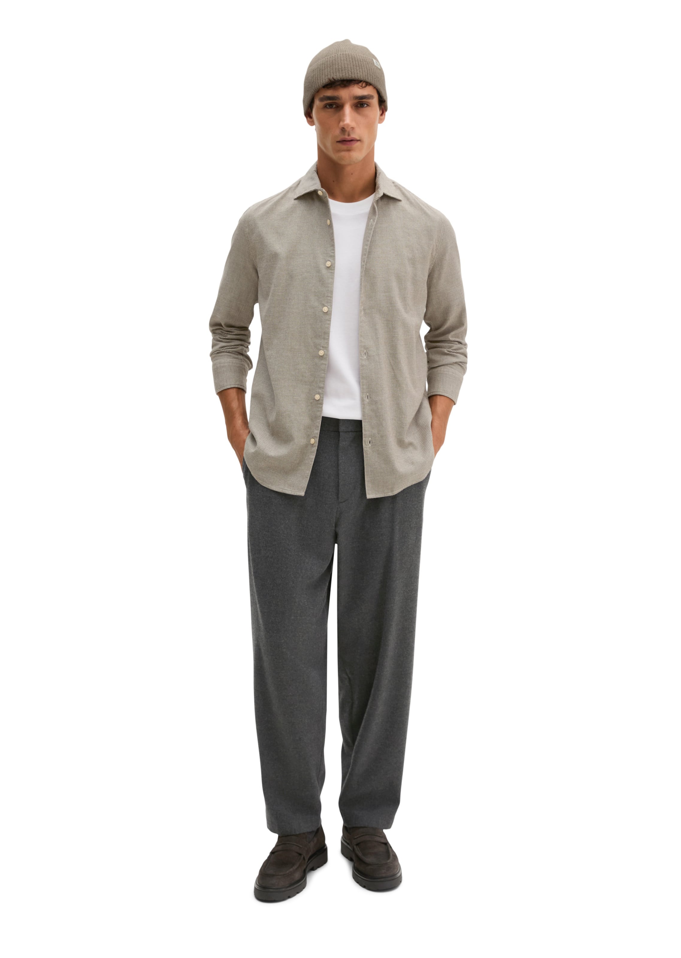 Marc O'Polo Slim Fit Hemd in Beige: Vorderseite
