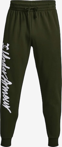 UNDER ARMOUR Workout Pants 'Rival' in Green: front