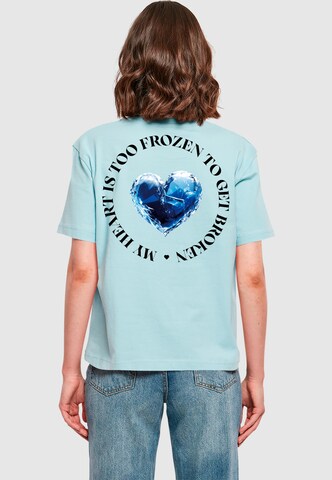 Miss Tee Shirt 'Too Frozen' in Blauw: voorkant