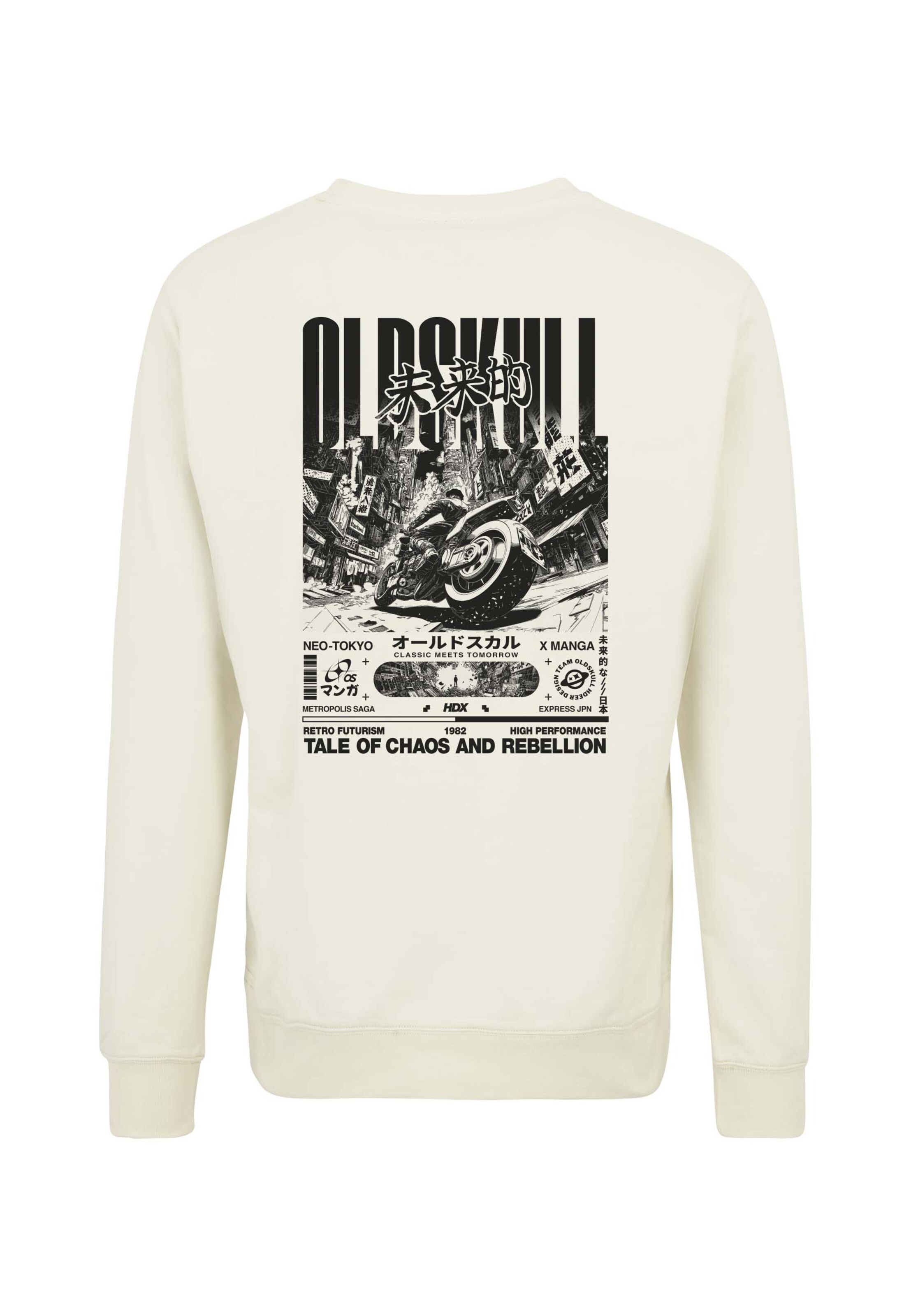 Oldskull Sweatshirt 'Asian Futurism Rider' in Wit