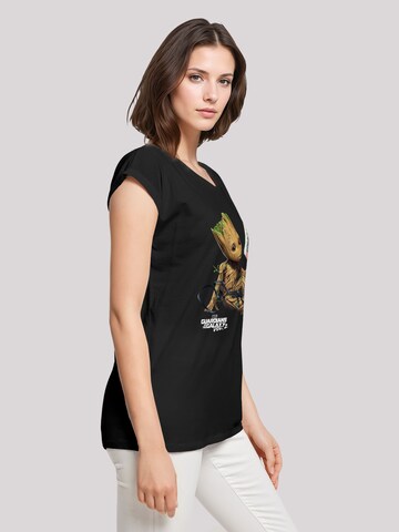 F4NT4STIC Shirt 'Marvel Guardians Of The Galaxy Vol2 Groot Tape' in Zwart