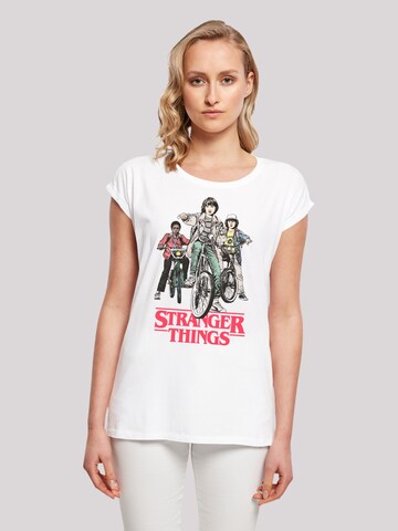 T-shirt 'Stranger Things Retro Bikers Netflix TV Series' F4NT4STIC en blanc : devant