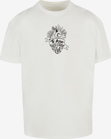 Maglietta 'Te Amo Outline' di Merchcode in bianco: frontale