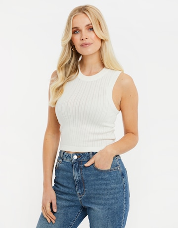 Threadbare Knitted top 'Holly' in White: front