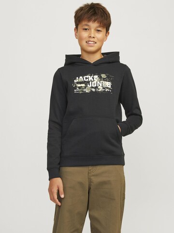 Jack & Jones Junior Sweatshirt 'JCOOutdoor' in Zwart: voorkant