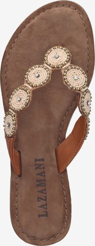 LAZAMANI T-Bar Sandals in Brown