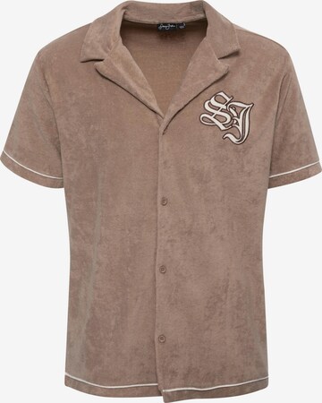 Sean John Regular fit Button Up Shirt in Brown: front