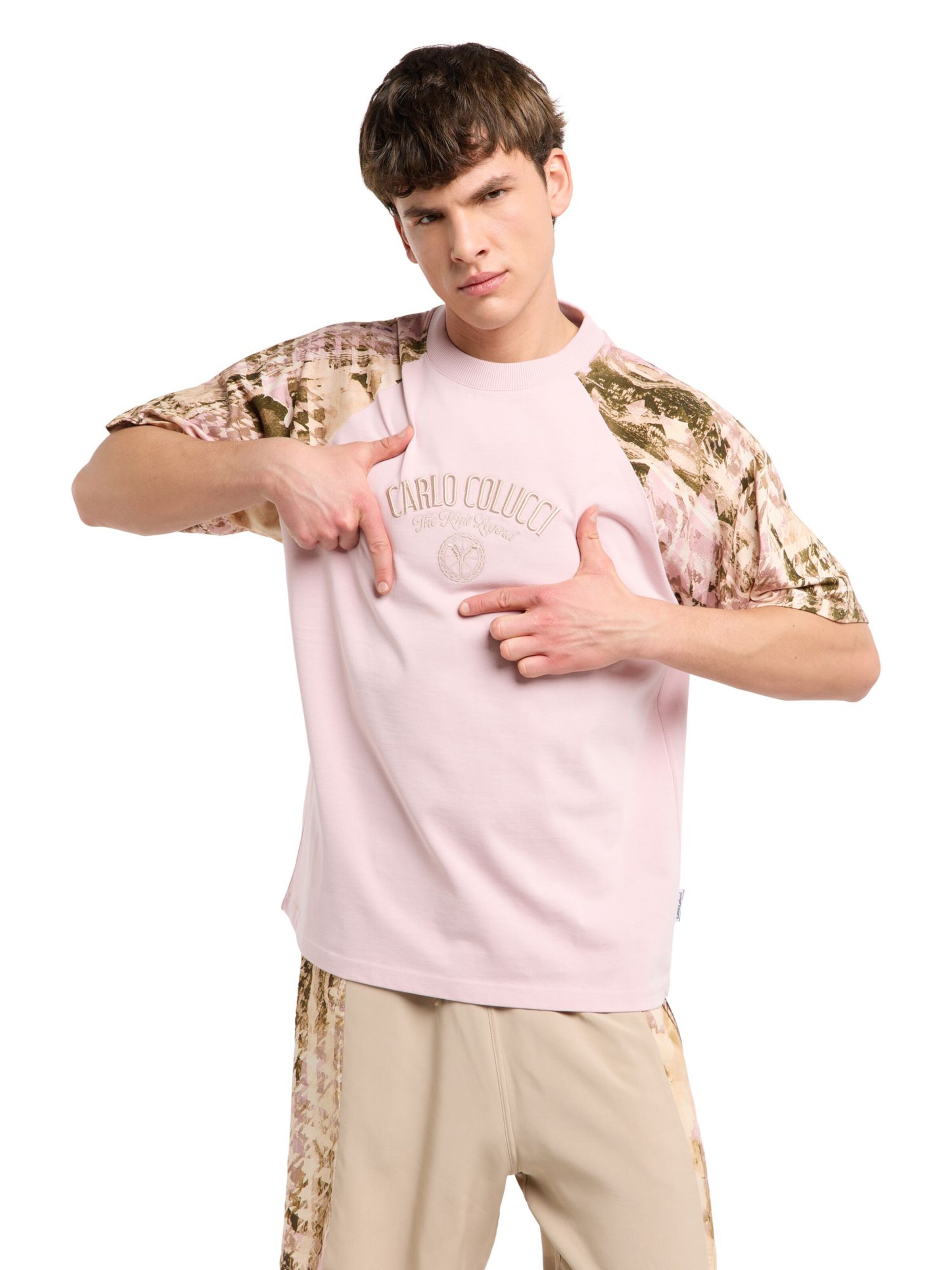 Carlo Colucci T-Shirt 'Felicetti' in Pink: Vorderseite