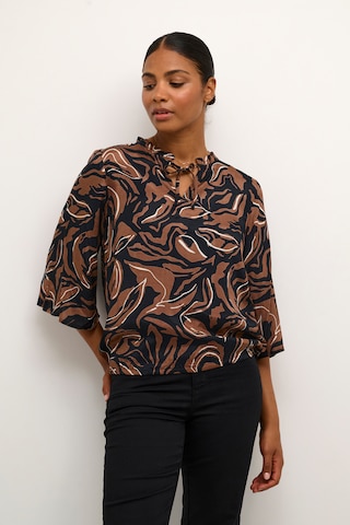 Kaffe - Blusa 'Dorita' em castanho: frente