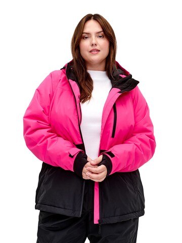 Zizzi Outdoorjacke 'Msnowing' in Pink