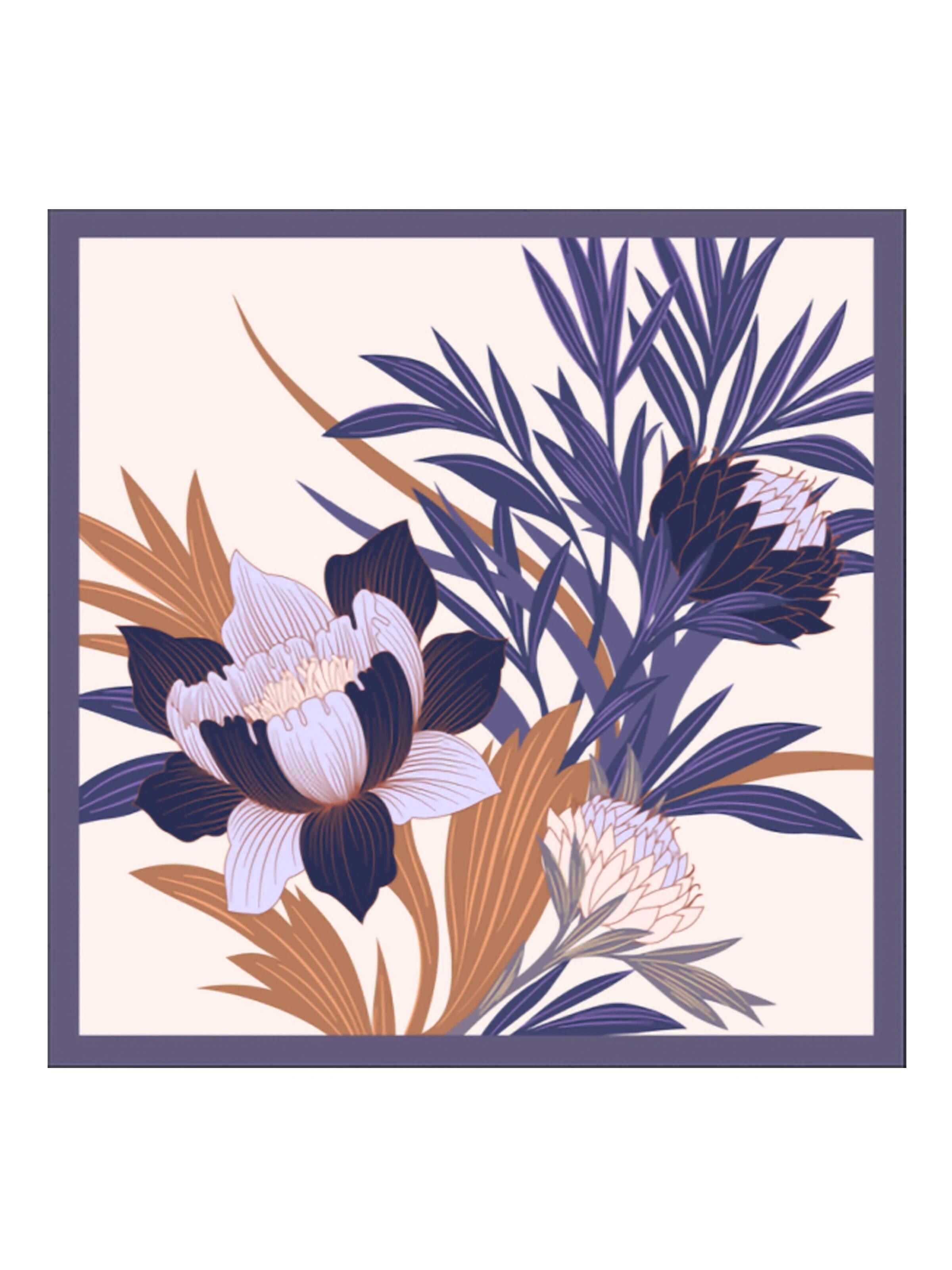 MayTree Schal 'Seidentuch Premium wilde Blüte Indigo'‌‌‌ in Blau