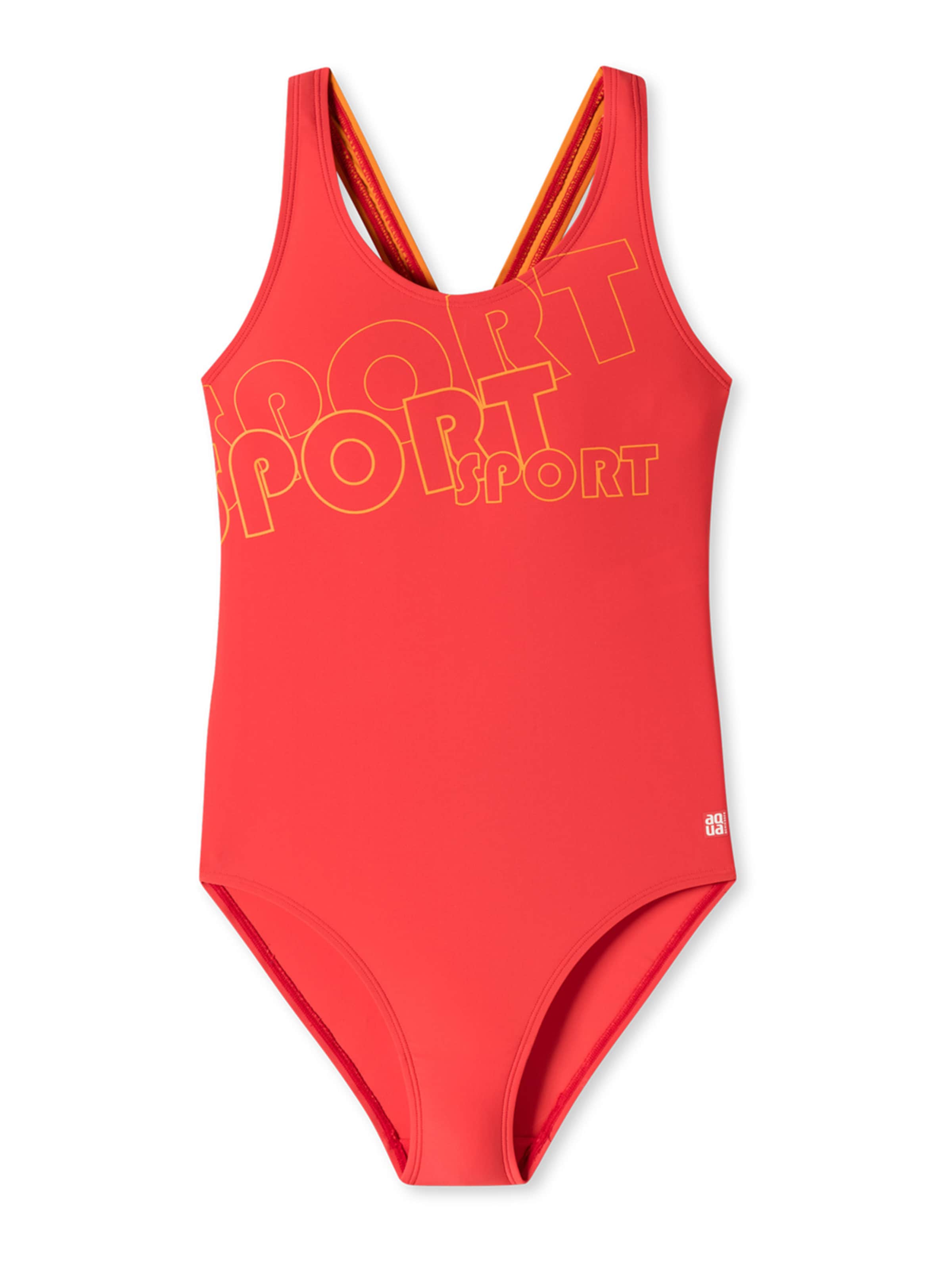SCHIESSER Badpak ' Aqua ' in Rood: voorkant