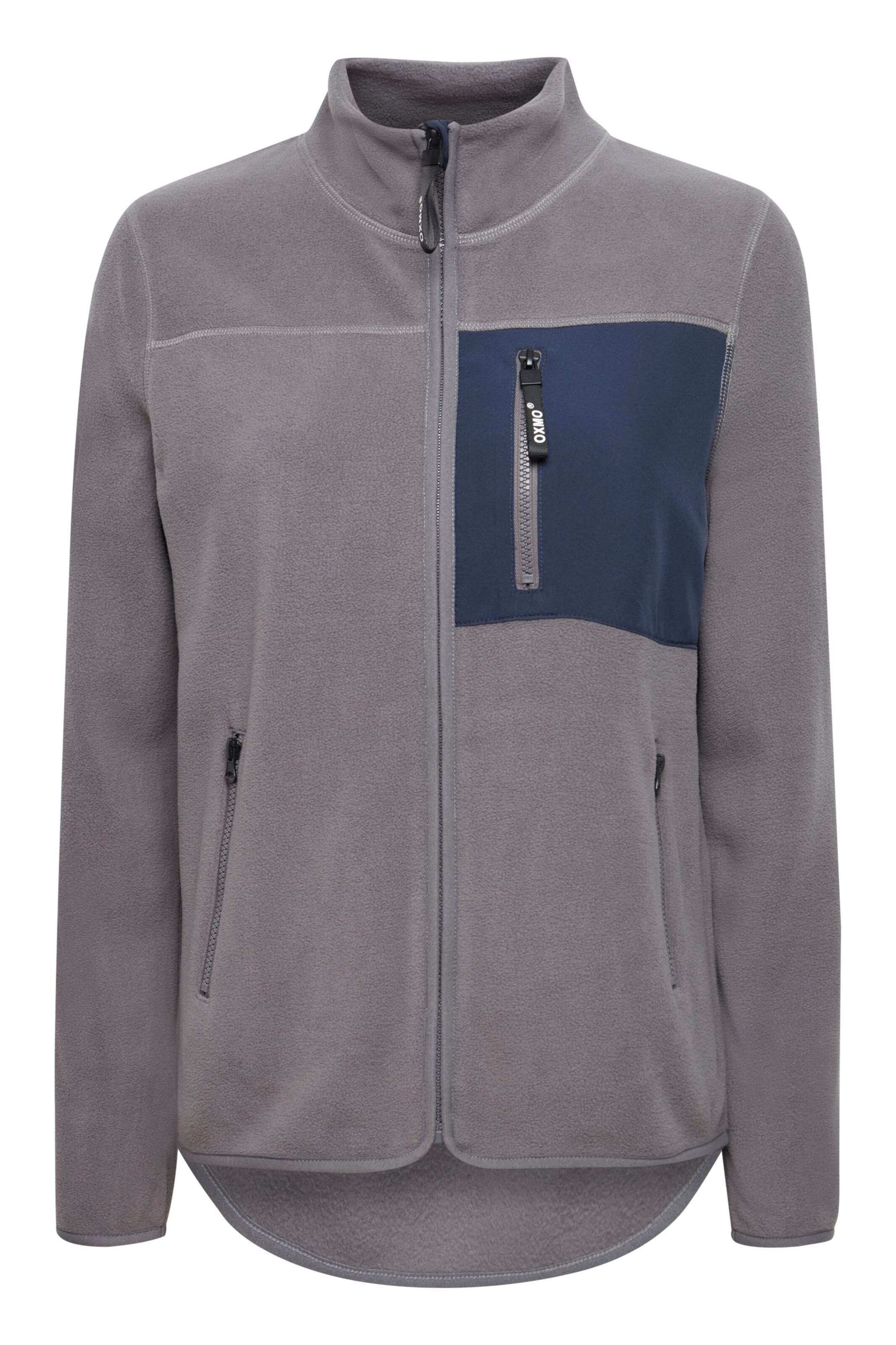 Giacca di pile 'Nymfe' di Oxmo in grigio: frontale