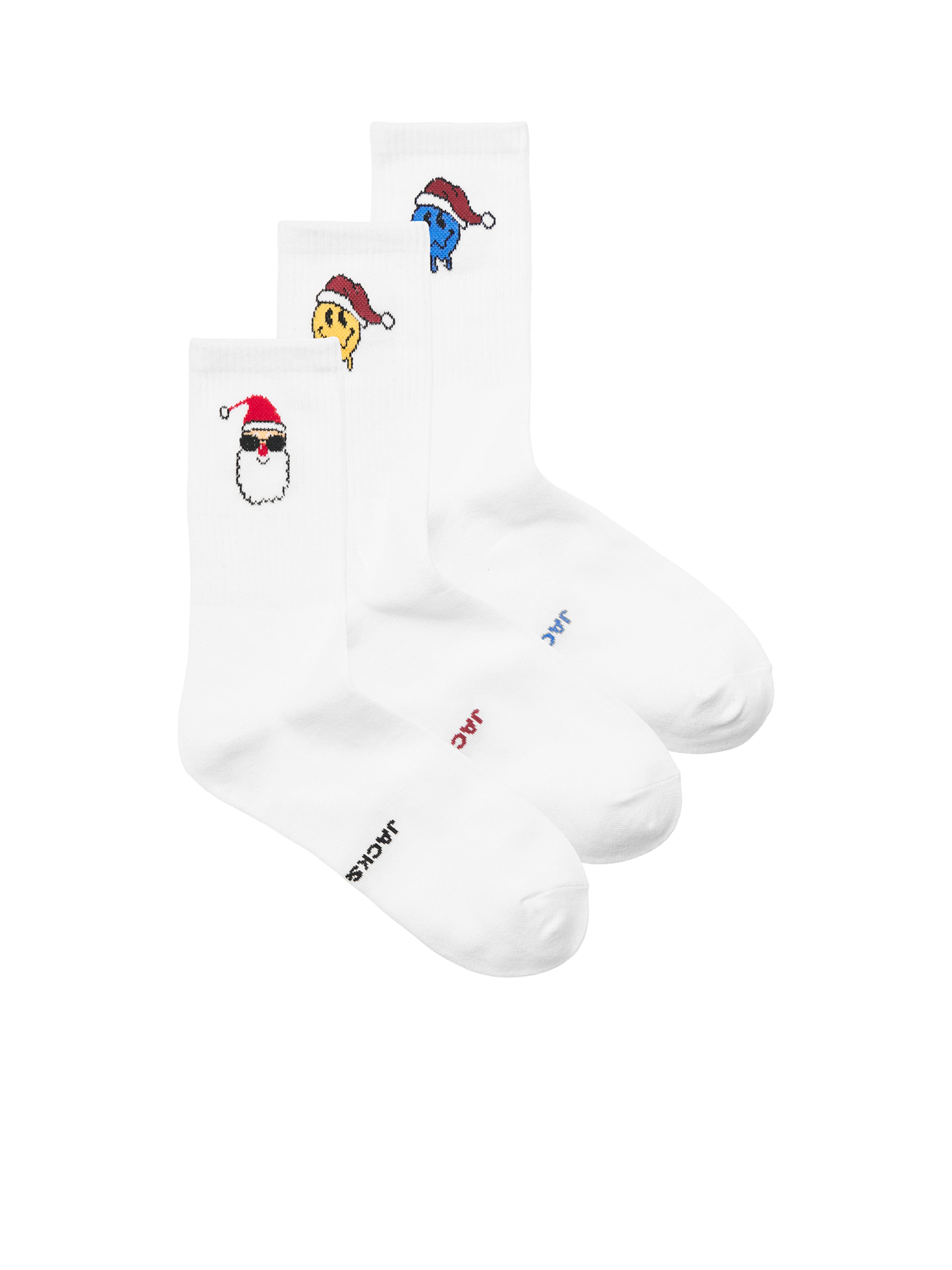 JACK & JONES - Calcetines 'JACMELTING SMILEY' en blanco: frente