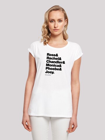 T-shirt 'Friends Ross & Rachel & Chandler & Monica & Phoebe & Joey' F4NT4STIC en blanc : devant