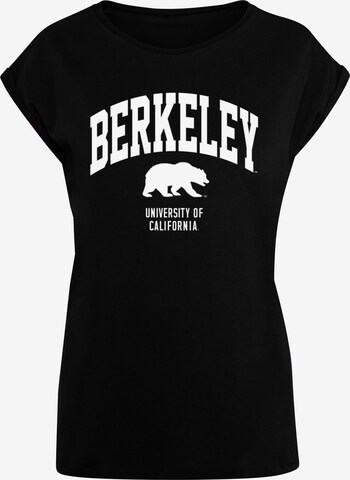 Merchcode Shirt 'Berkeley University - Bear' in Zwart: voorkant