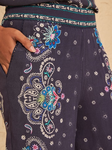 love & roses Wide leg Broek in Blauw