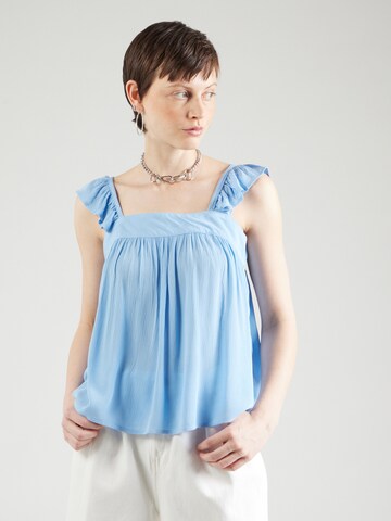 ICHI Top 'MARRAKECH' in Blue: front