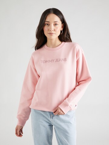 Tommy Jeans Sweatshirt 'Classic' in Roze: voorkant