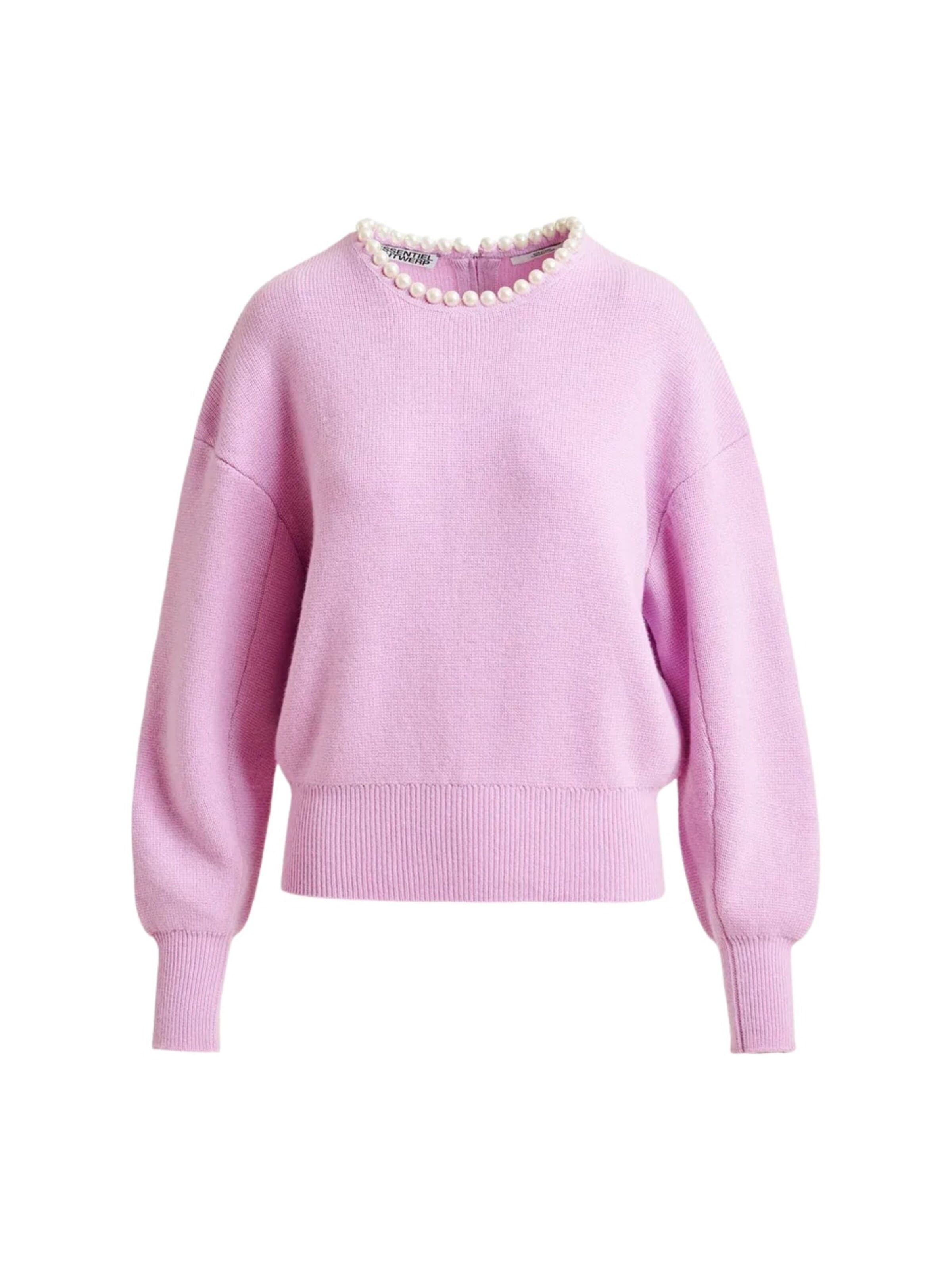 Pullover 'Pink sweater with pearls' di Essentiel Antwerp in rosa: frontale