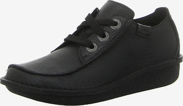 Slip on 'Klassischer Schnürschuh Damen 203066394 Echtleder in schwarz' CLARKS en noir : devant