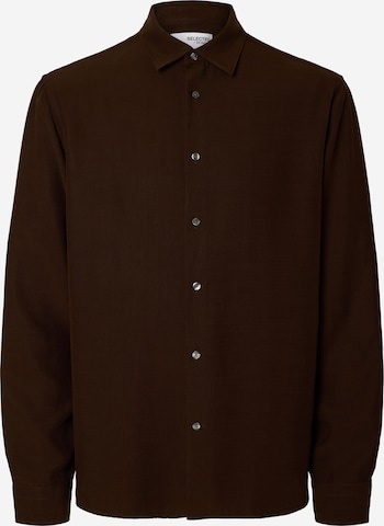 Comfort fit Camicia di SELECTED in marrone: frontale