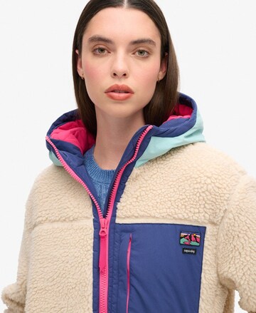 Superdry Fleece jas in Beige