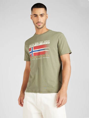 T-Shirt 'S-KREIS' NAPAPIJRI en vert : devant