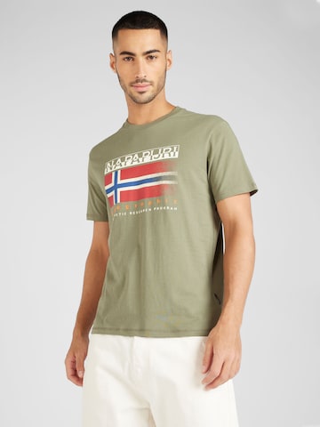 NAPAPIJRI T-shirt 'S-KREIS' i grön: framsida
