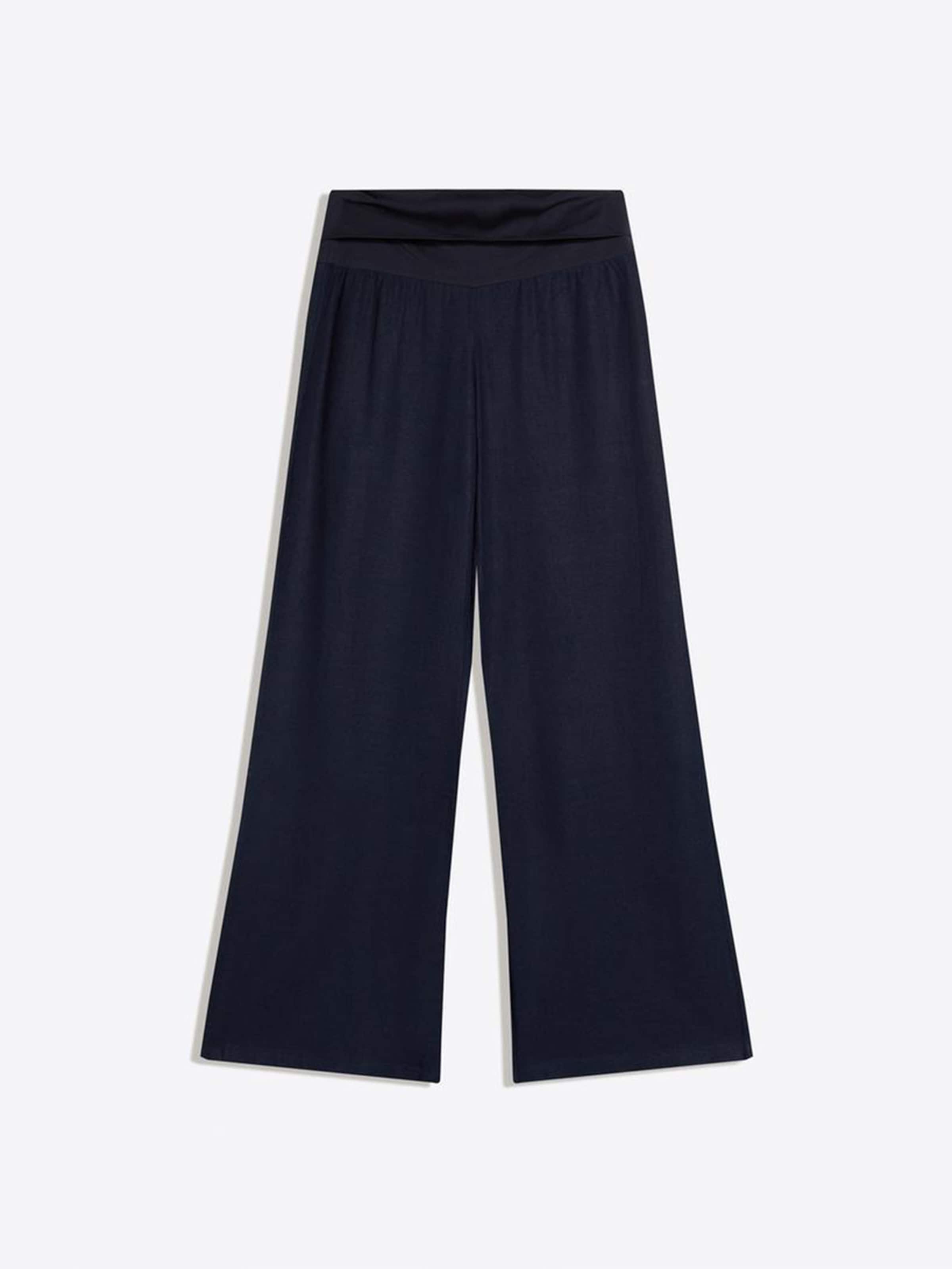 Wide Leg Pantalon Bershka en bleu : devant