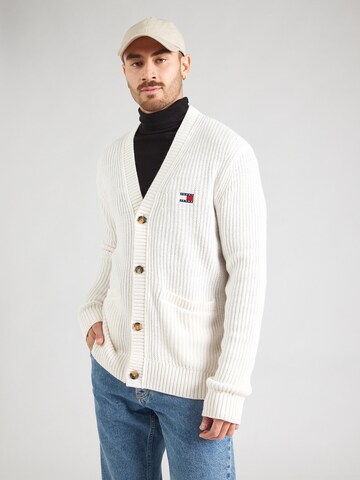 Tommy Jeans Strickjacke in Weiß: Vorderseite