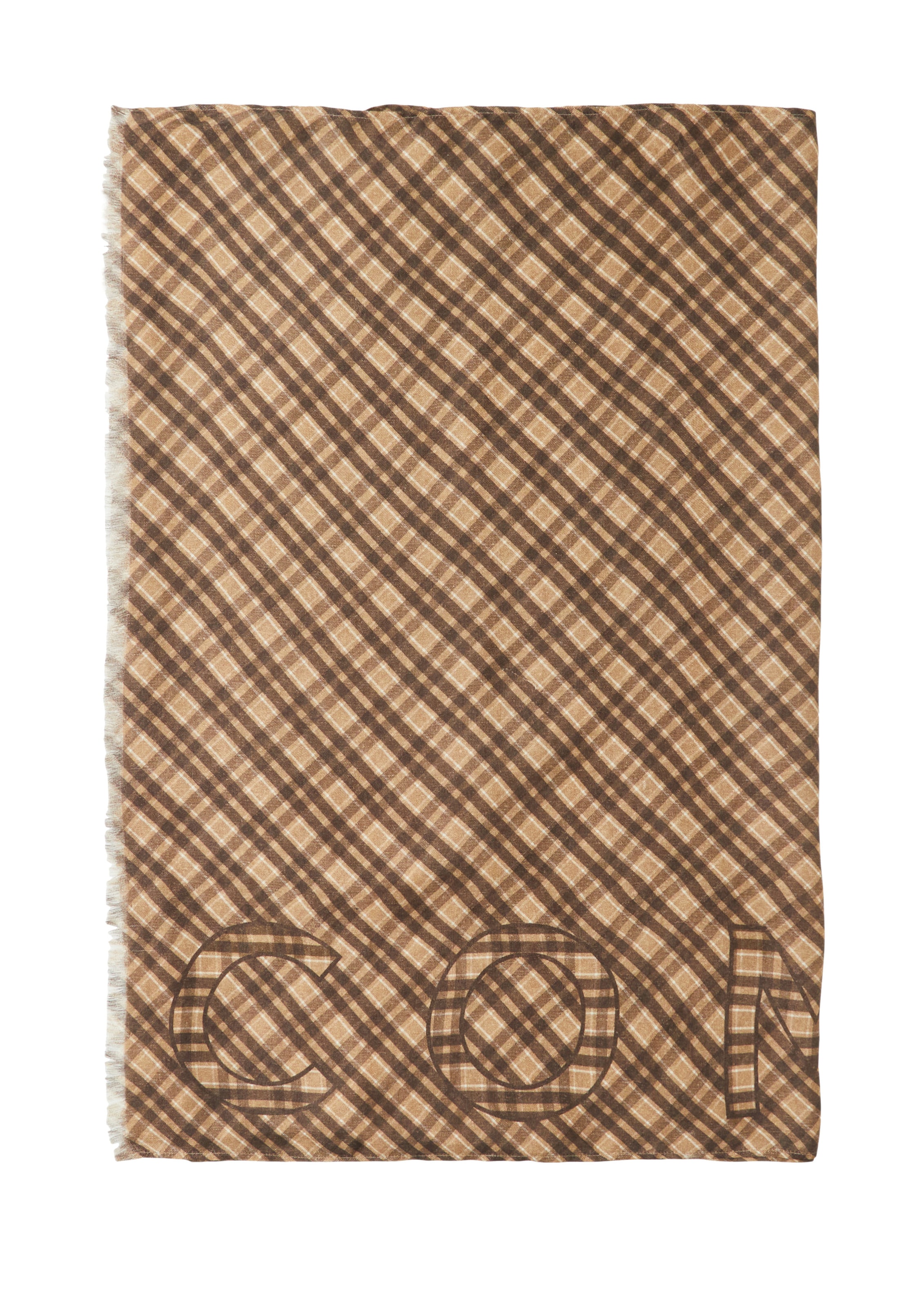 COMMA Écharpe en One Size en chocolat / cappuccino / blanc cassé, Vue avec produit