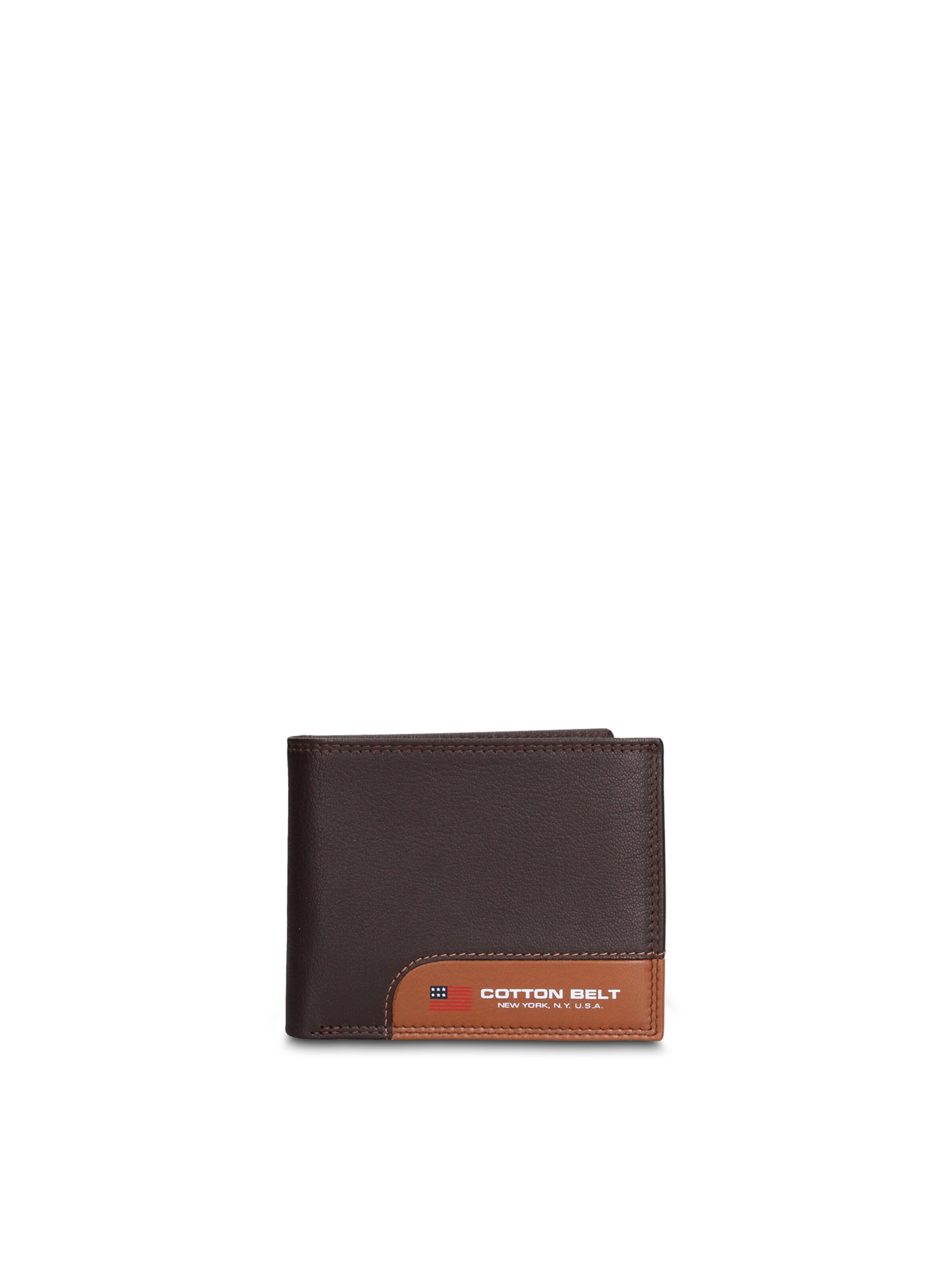 Portamonete 'Portafoglio Uomo Vera Pelle Bicolore - Cotton Belt' di cotton belt in marrone: frontale
