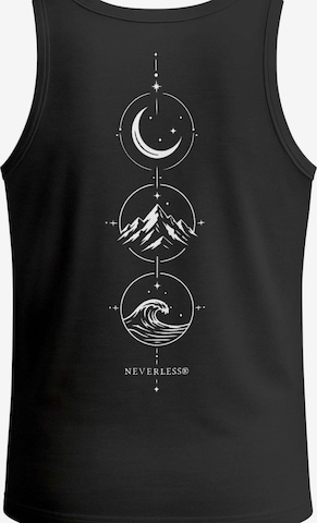 Neverless Shirt 'Berg Mond Welle' in Black: front