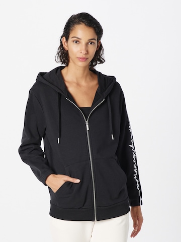 ARMANI EXCHANGE Zip-Up Hoodie in Black: front