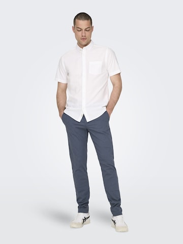 Coupe slim Pantalon 'Mark Pete' Only & Sons en bleu