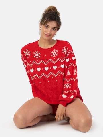 LEAFLETIC Pullover 'Leafletic Women’s Pullover Sweater'‌‌‌‌ in Rot