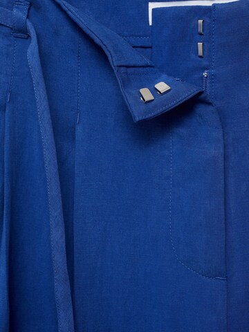 MANGO Loosefit Bandplooibroek 'BONNIE' in Blauw